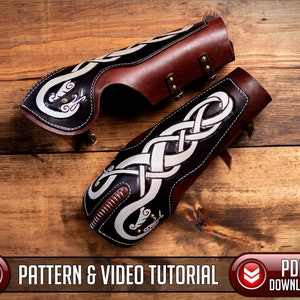 Bazuband Pattern | Arm Armor Pattern | Viking Serpent Knotwork| Leather Armor - PDF - SVG LASER