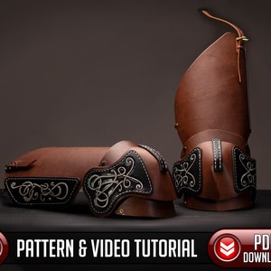 Leg Armor Pattern - Leather Armor - Viking Knotwork - PDF - SVG LASER