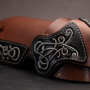 Leg Armor Pattern - Leather Armor - Viking Knotwork - PDF - SVG LASER image 2