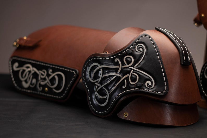 Leg Armor Pattern - Leather Armor - Viking Knotwork - PDF - SVG LASER image 2