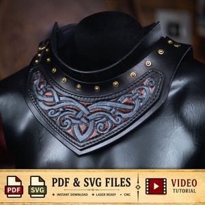 Gorget-harnaspatroon / nekharnas - Viking Art - lederen harnas - pdf - SVG-LASER