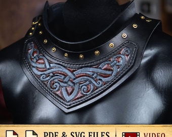 Gorget Armor Pattern / Neck Armor - Viking Art - Leather Armor - PDF - SVG LASER