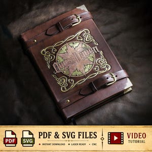 Großes Lederbuch Muster | Wikinger-Knotenarbeit - PDF - SVG LASER