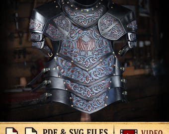 Cuirasse en cuir motif 2 - armure en cuir - PDF - LASER SVG