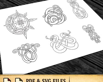 Viking Art Pack / Digital Download | 16 - PDF - SVG LASER