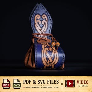 Drawstring Pouch Pattern / Dice Pouch Pattern / Dice Bag Pattern / Digital Download - PDF - SVG LASER