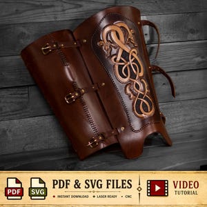 Leather Greaves Pattern / Leather Armor / Digital Download - SCA / Larp / Costume - PDF - SVG Laser