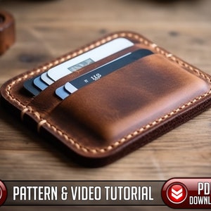 Patrón de billetera de cuero - Minimalista - Descarga digital - PDF - SVG LASER