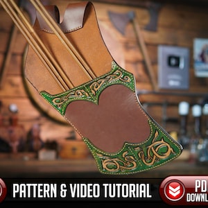 Leather Quiver Pattern / Belt Quiver / Viking Knotwork - PDF - SVG LASER