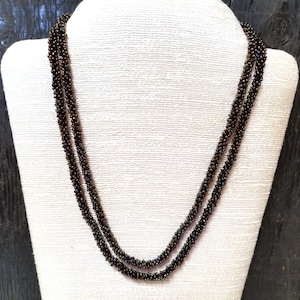 Handmade Opalescent Rainbow gold 2 Strand Beaded Necklace, Supports Animal Welfare
