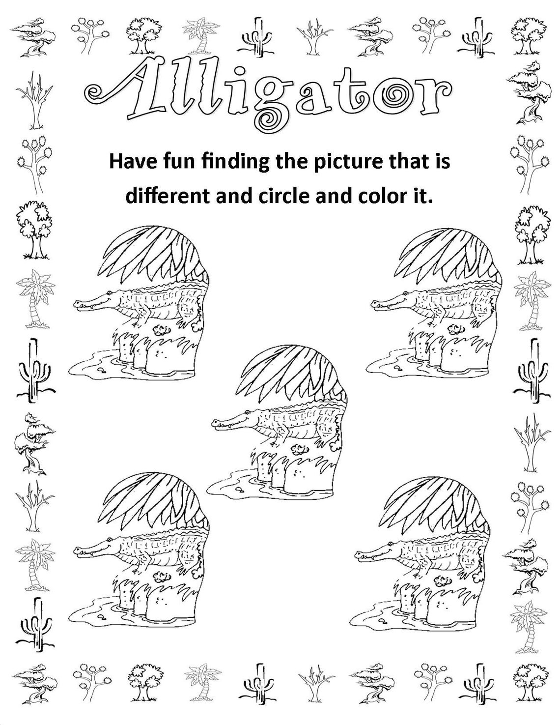 COLORING & Activity Pages ALLIGATOR Crocodile Dinosaur Swamp | Etsy