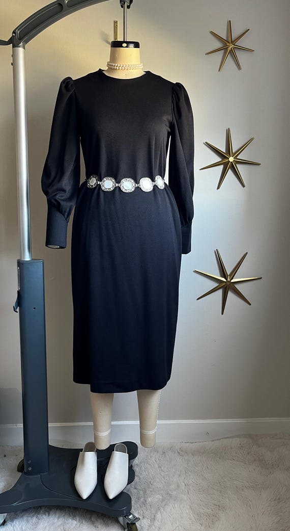 Black puff sleeve dress  KF9519
