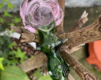 4,5-Zoll-süße Rose nette Girly Schüssel, Löffel-Pfeife, handgefertigte, Kunst-Frauen-Pfeifen, Glas-Pfeifen