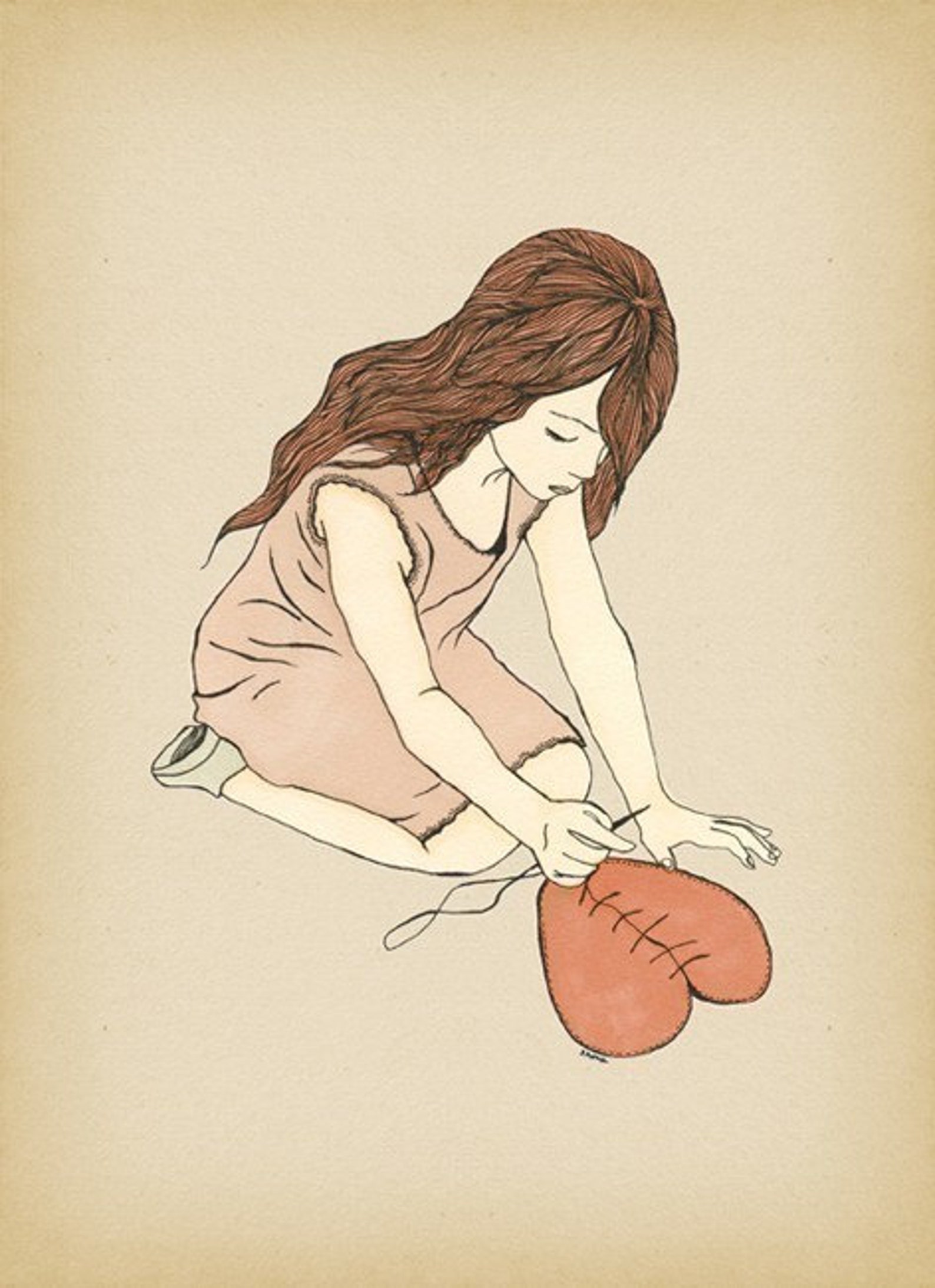 Уставшая девушка рисунок