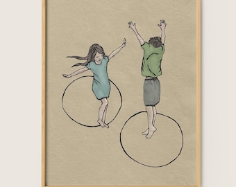 Coexistence Art Print - Whimsical Kids Illustration, Nursery Decor