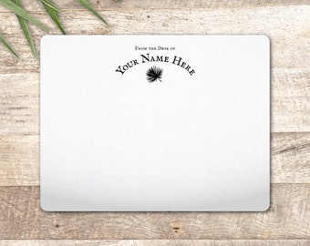 Custom Blank Note Cards Stationery - Palm Icon, Name, Address, Envelopes, Rustic, Tropical, Palm, Frond, Tree, South Carolina, Beachy