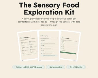 Sensory Food Exploration Kit for Picky Eaters | Autism ADHD ARFID Food Play Printable | Texture & Messy Play Worksheets | Instant Download
