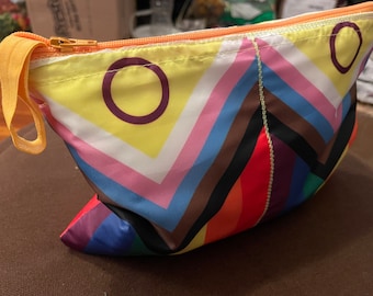 Zipper Pouch - Upcycled Plastic and mini Pride Flags!