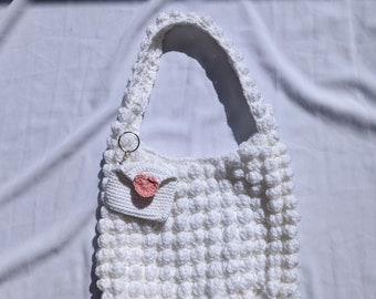 Sac crochet blanc