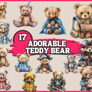 17 PNG Adorável Ursinho de Pelúcia Clipart, Urso em Super Herói, Pirata Traje Clipart, Bonito Urso Ilustrações Pacote | Baixar para Uso Comercial