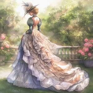 12 Elegant Victorian Lady Clipart | Printable Watercolor Illustrations | High Quality JPGs | Digital Download | Paper Craft | Junk Journals
