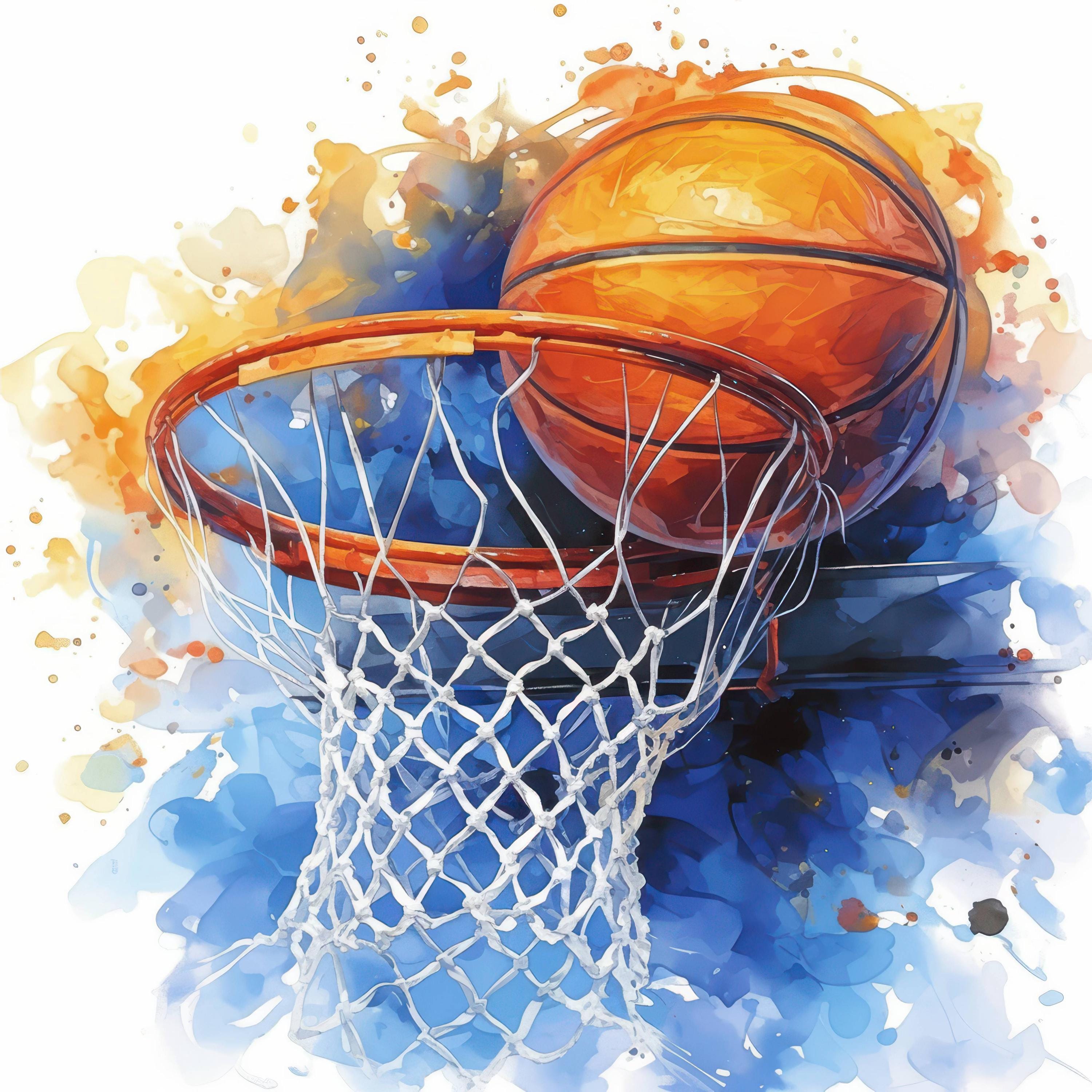10 Basketball Clipart Bundle, Watercolor Sports Ball Illustration ...