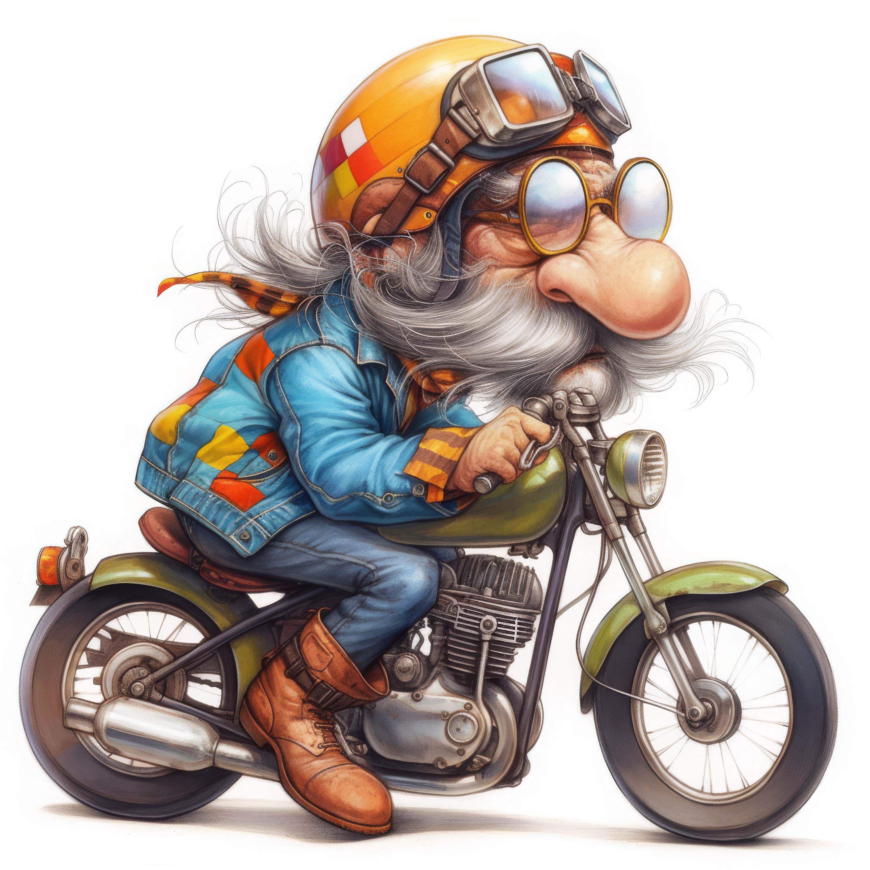 Quirky Old Rider Clip Art 10 High Res Watercolor Jpgs Junk Journaling ...