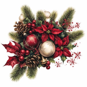 12 Christmas Clipart | Christmas Tree Decoration Clipart | Printable Watercolor Art | High Quality JPGs | Digital Download, Paper Craft