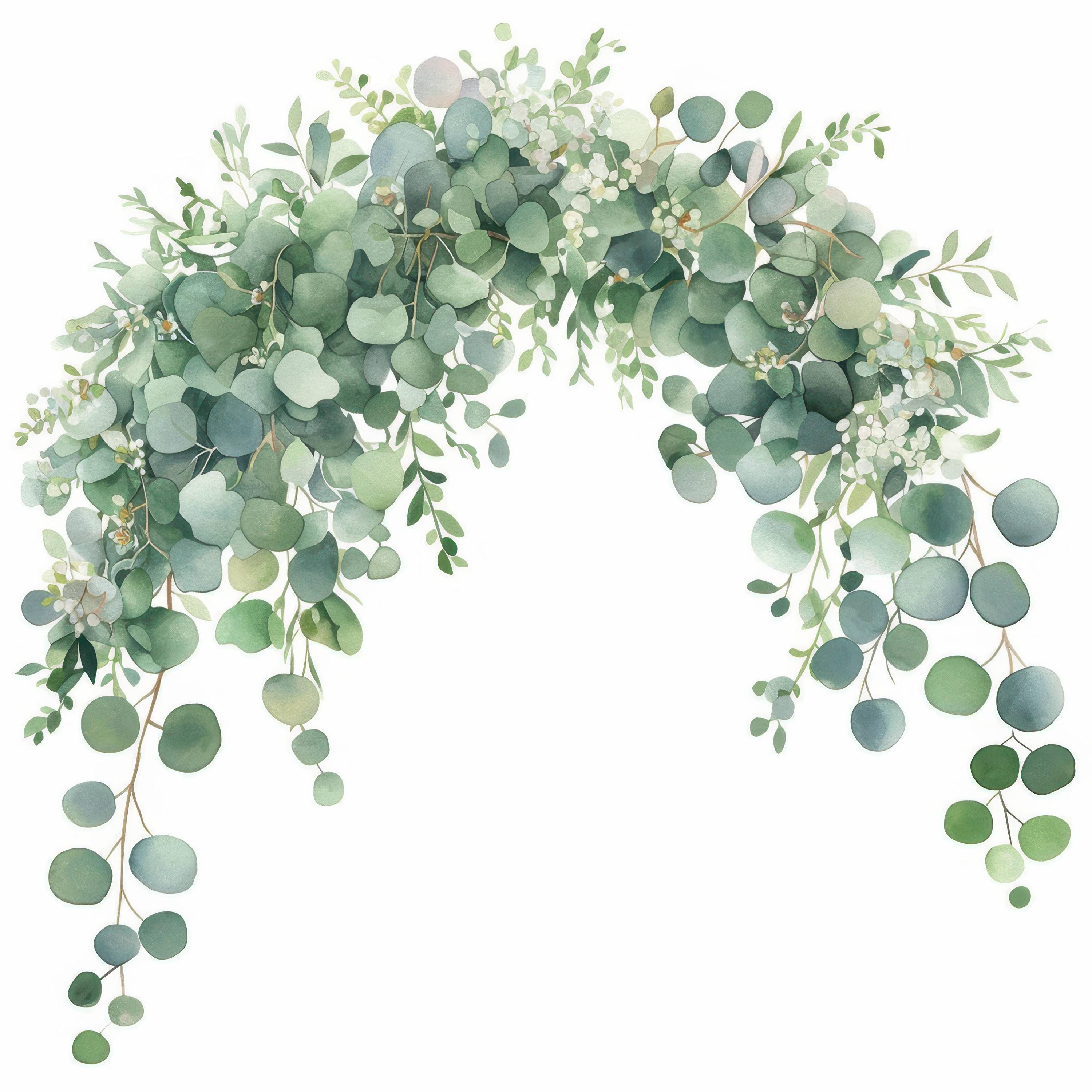 12 Greenery Leaves Arch Clipart Bundle, Invitation Decor Design ...
