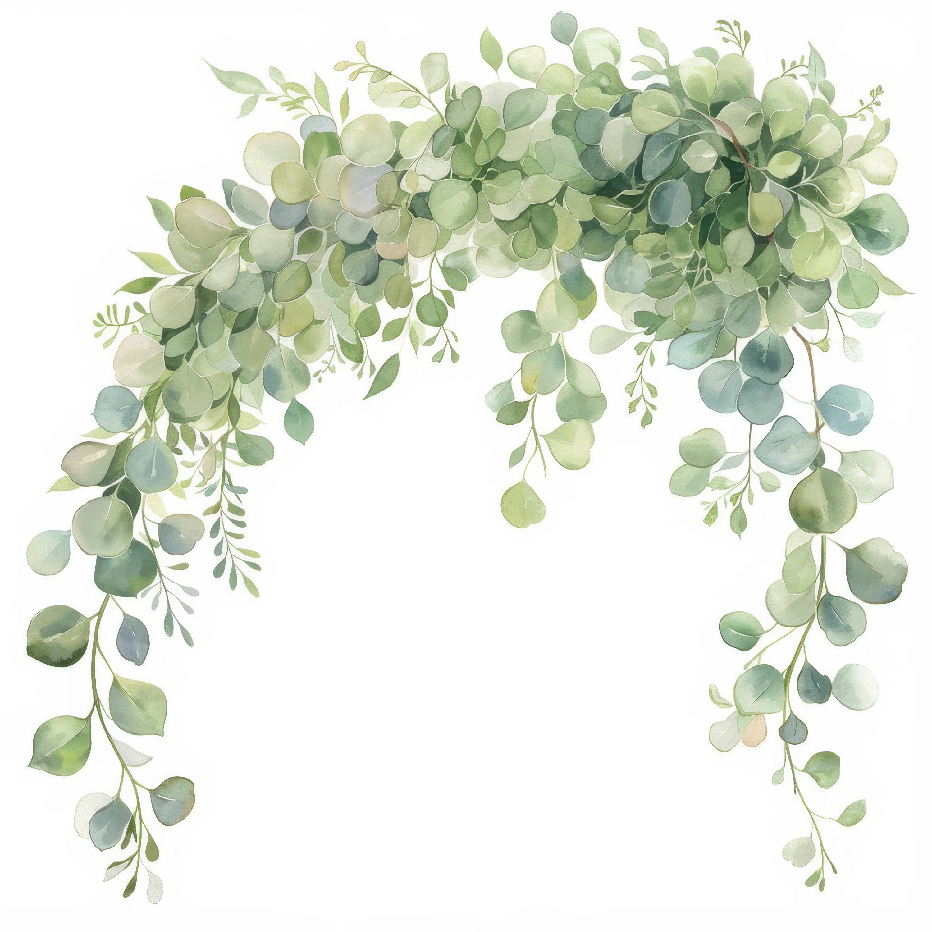 12 Greenery Leaves Arch Clipart Bundle, Invitation Decor Design ...