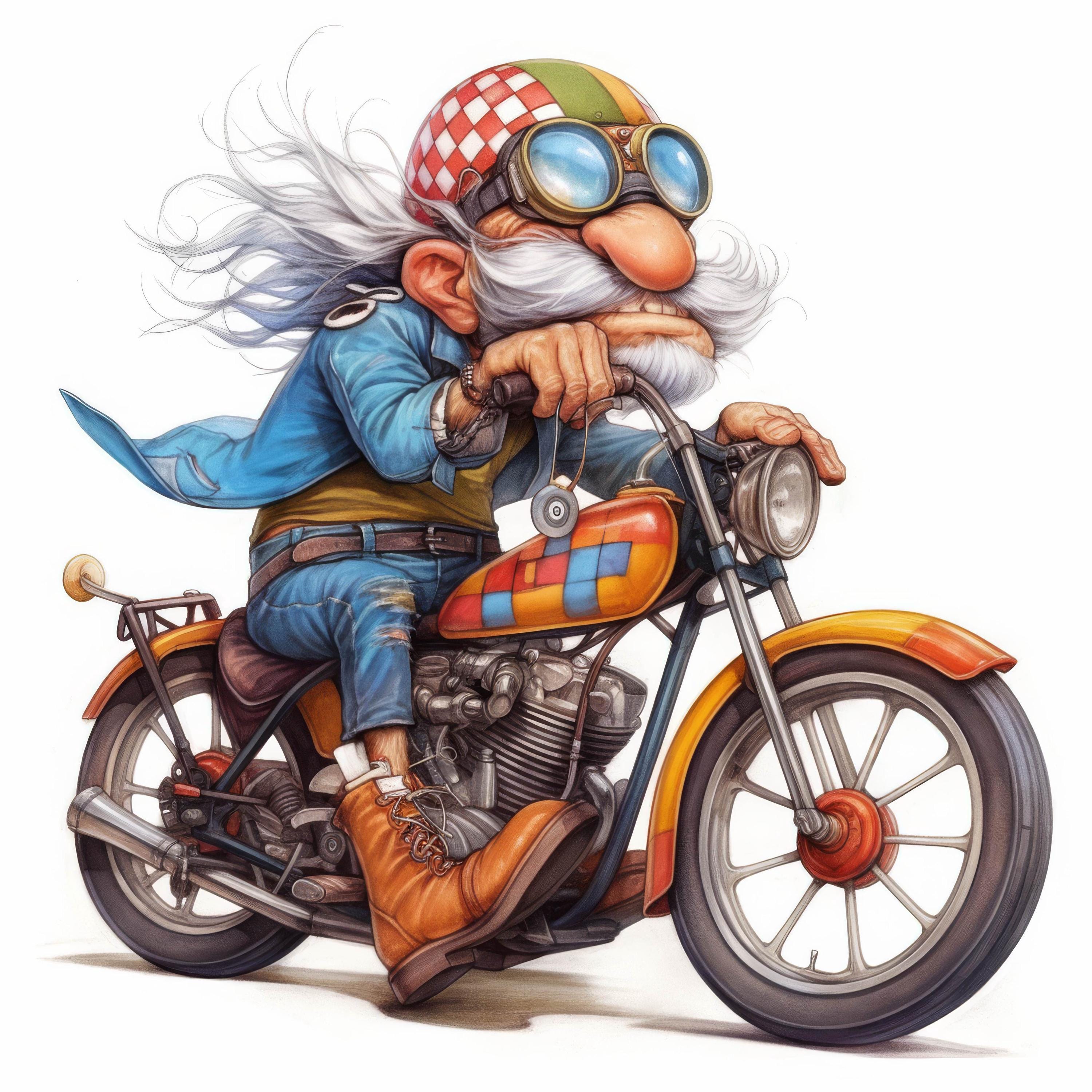 Quirky Old Rider Clip Art 10 High Res Watercolor Jpgs Junk Journaling ...