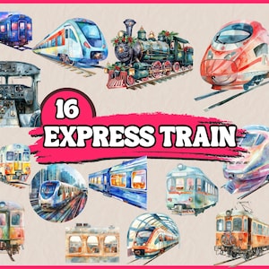 16 PNG Express Train Clipart | Fast Train Clipart, Super Speed Trains Clipart, Locomotive Illustrations | Commercial Use, Instant Download