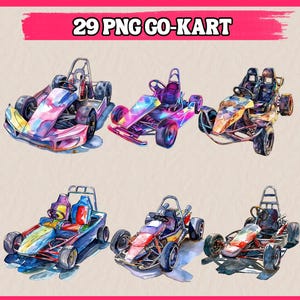 29 PNG Go-Kart Cars Clipart, Extreme Sports Clipart, Go-Kart Karting Graphics Bundle, Illustrations | Instant Download for Commercial Use