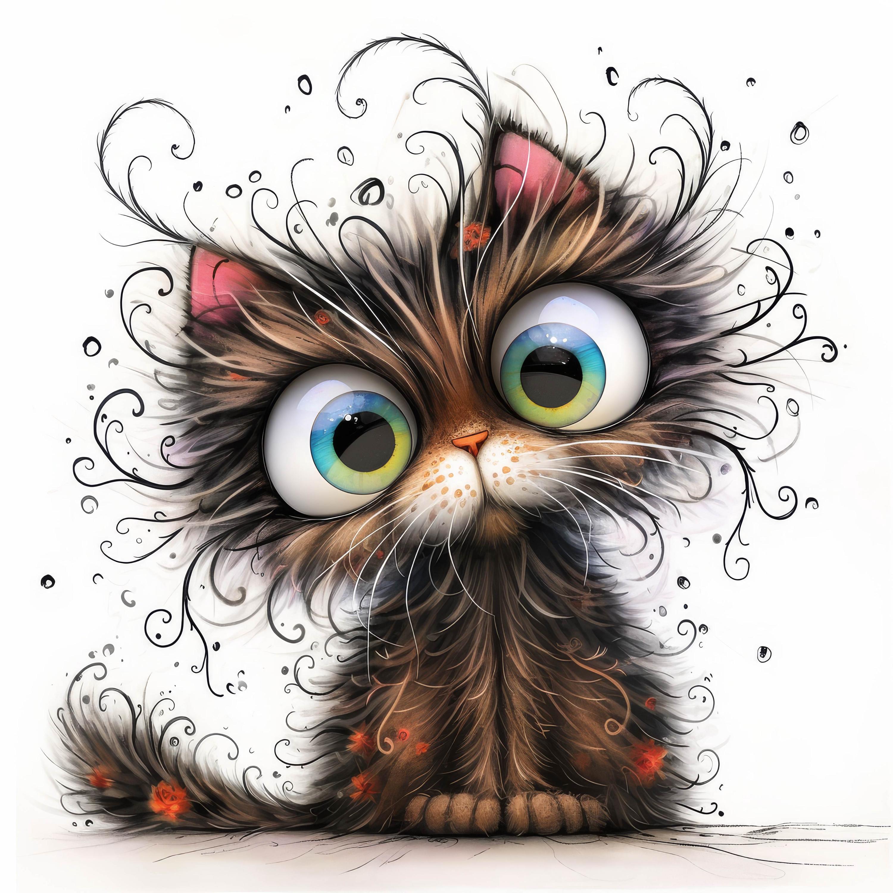 Frazzled Cat Clip Art 15 High Res Watercolor Jpgs Junk Frazzled Cat Clip Art 15 High Res Watercolor Jpgs Junk