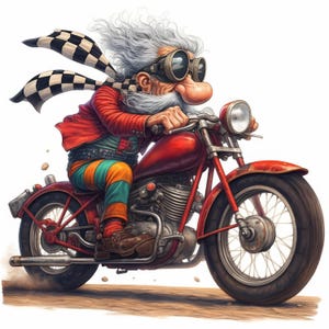 Quirky Ready To Race Clip Art 10 High Res Watercolor JPGs Junk Journals, Scrapbooking, Card Making, Digital Download Kit, Fantasy, Whimsical
