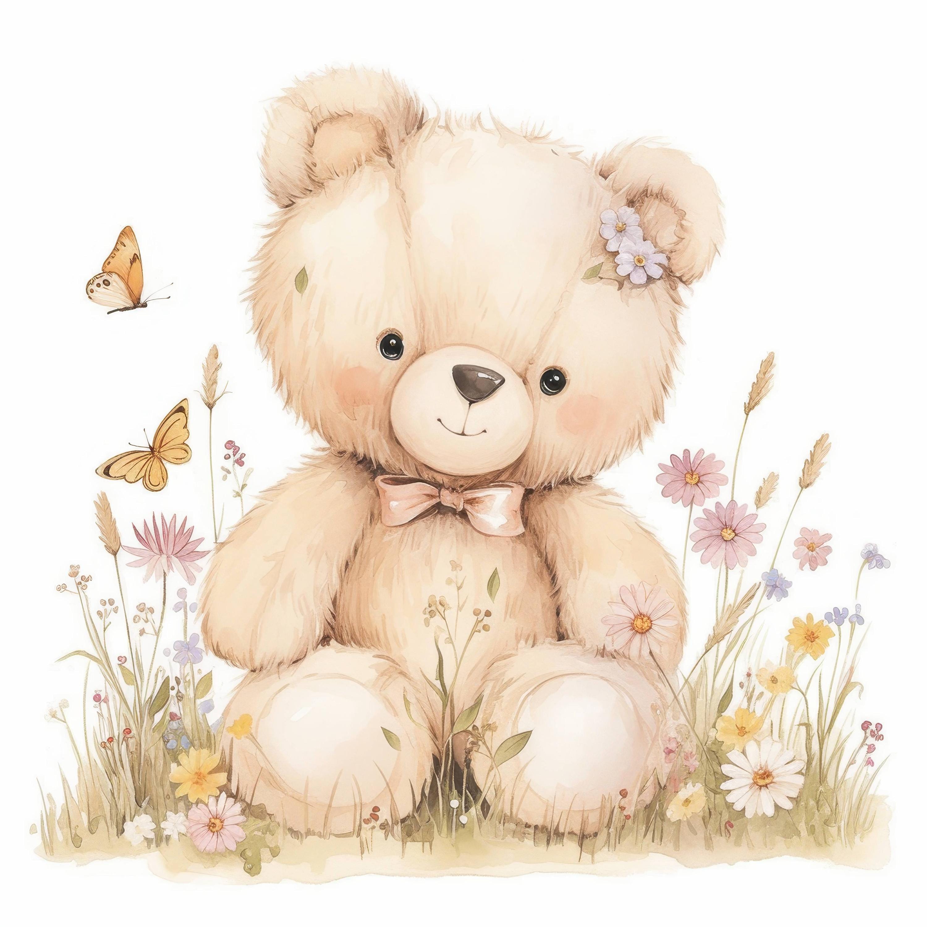 10 Nursery Teddy Bear Clipart Bundle, Baby Cub Art Illustration ...