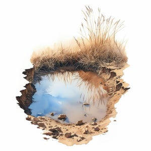 11 Mud Puddle Clipart Bundle, Digital Splash Scene Illustration, Printable Watercolor Clipart, High Quality JPG, Paper Craft, Junk Journals