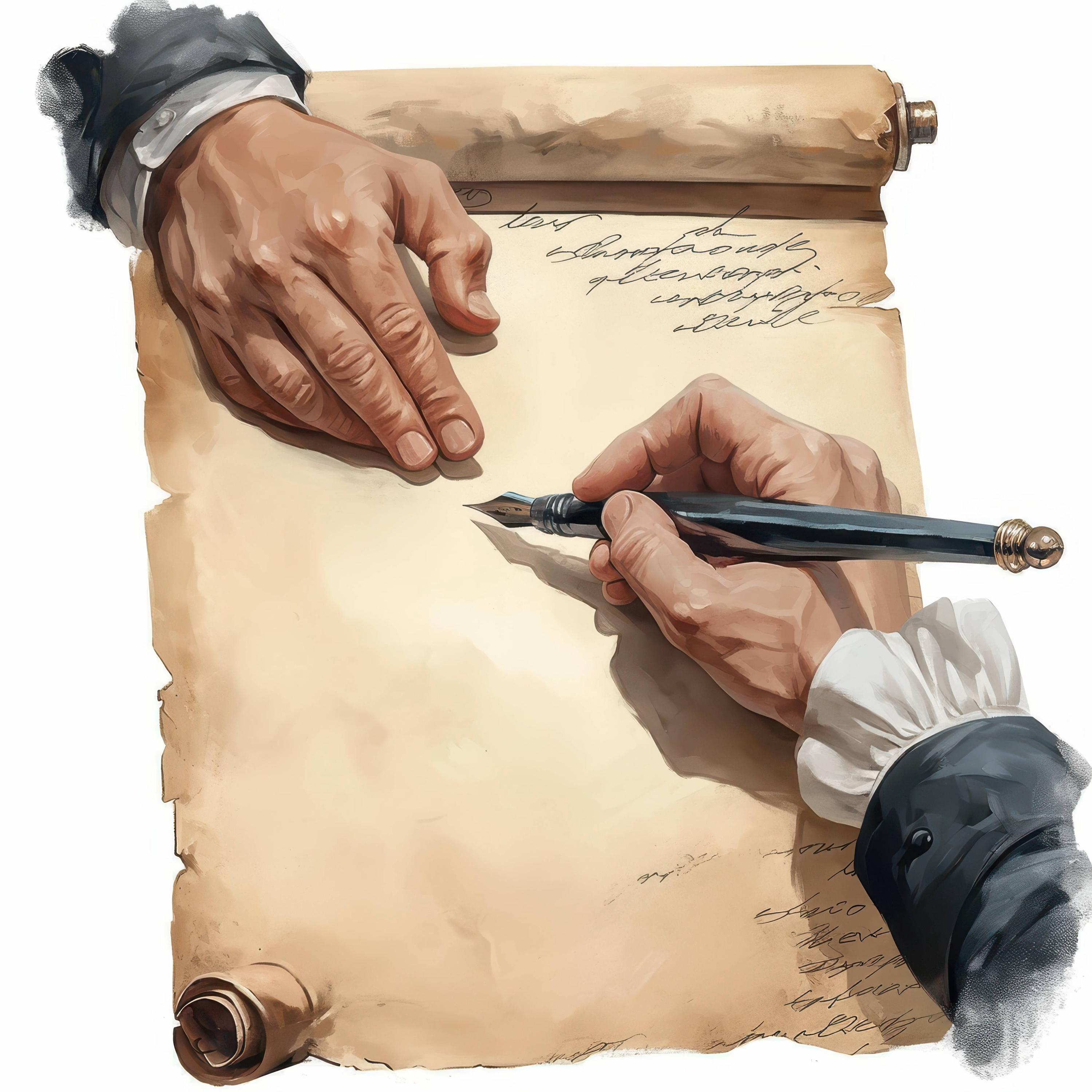 14 Quill Hand Writing Letter Clipart Bundle, Vintage Calligraphy ...
