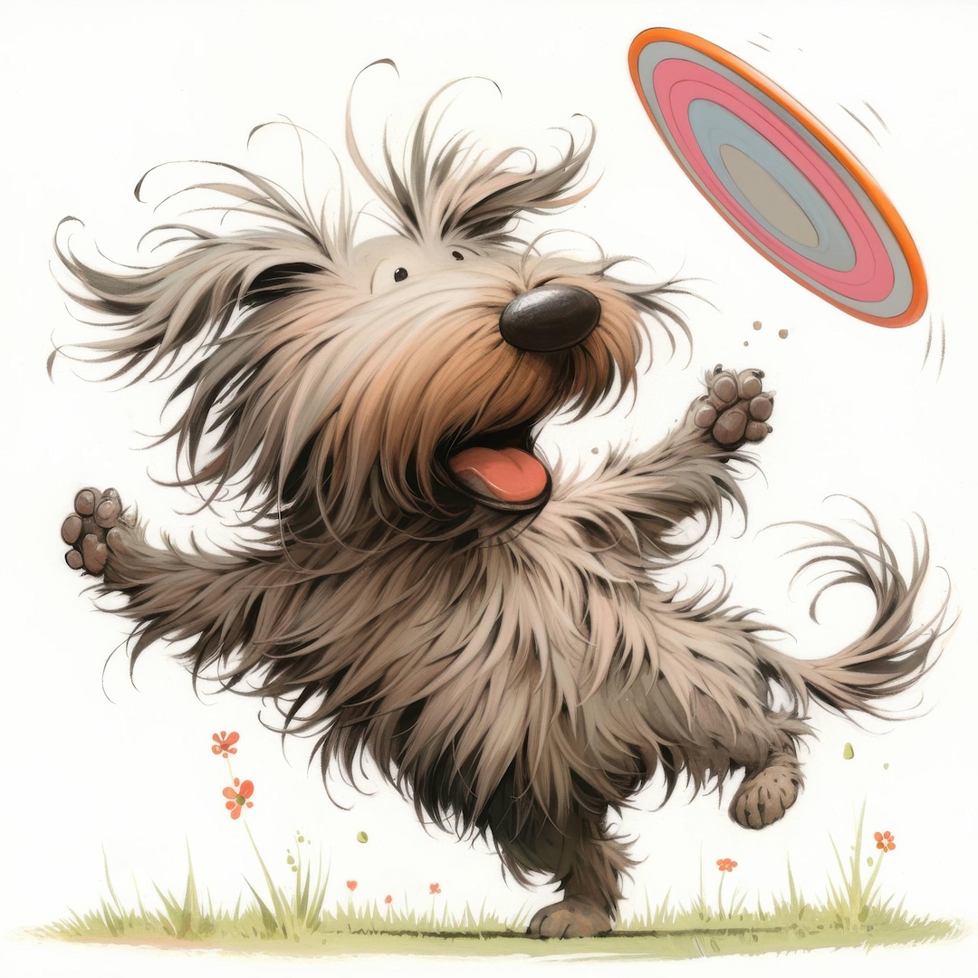 cartoon-dog-with-frisbee-clip-art-10-high-res-watercolor-jpgs-for-junk