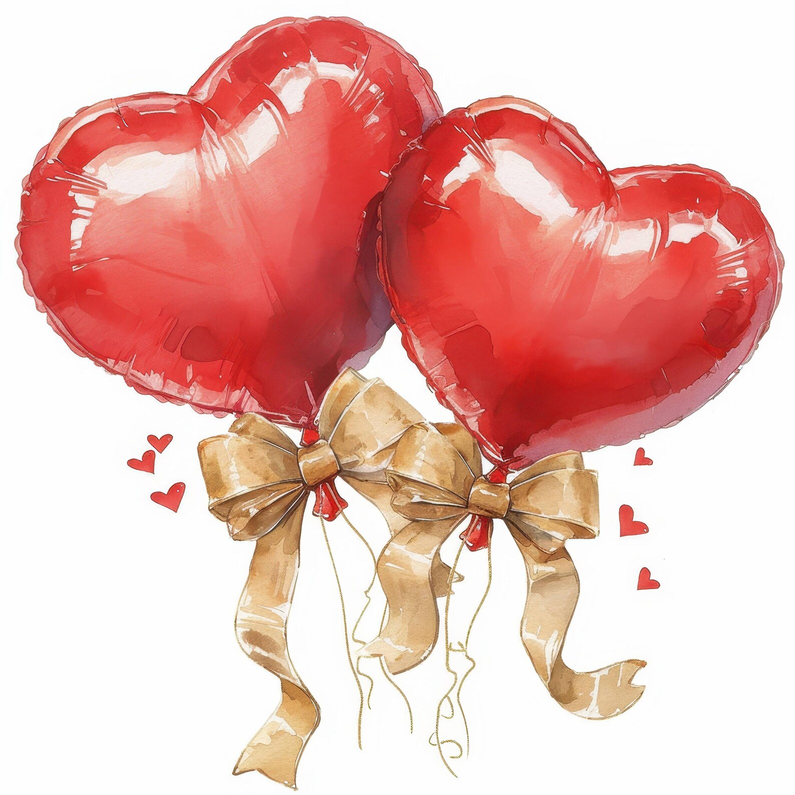 14 Valentine Balloon Clipart Bundle, Romantic Heart Balloon Design ...