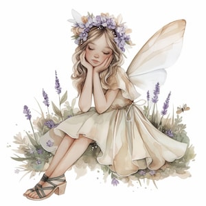 13 Forest Fairy Clipart Bundle, Magical Faerie Illustration, Printable Watercolor Clipart, High Quality JPG, Paper Craft, Junk Journal