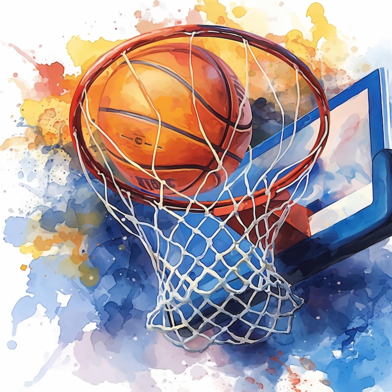 10 Basketball Clipart Bundle, Watercolor Sports Ball Illustration ...