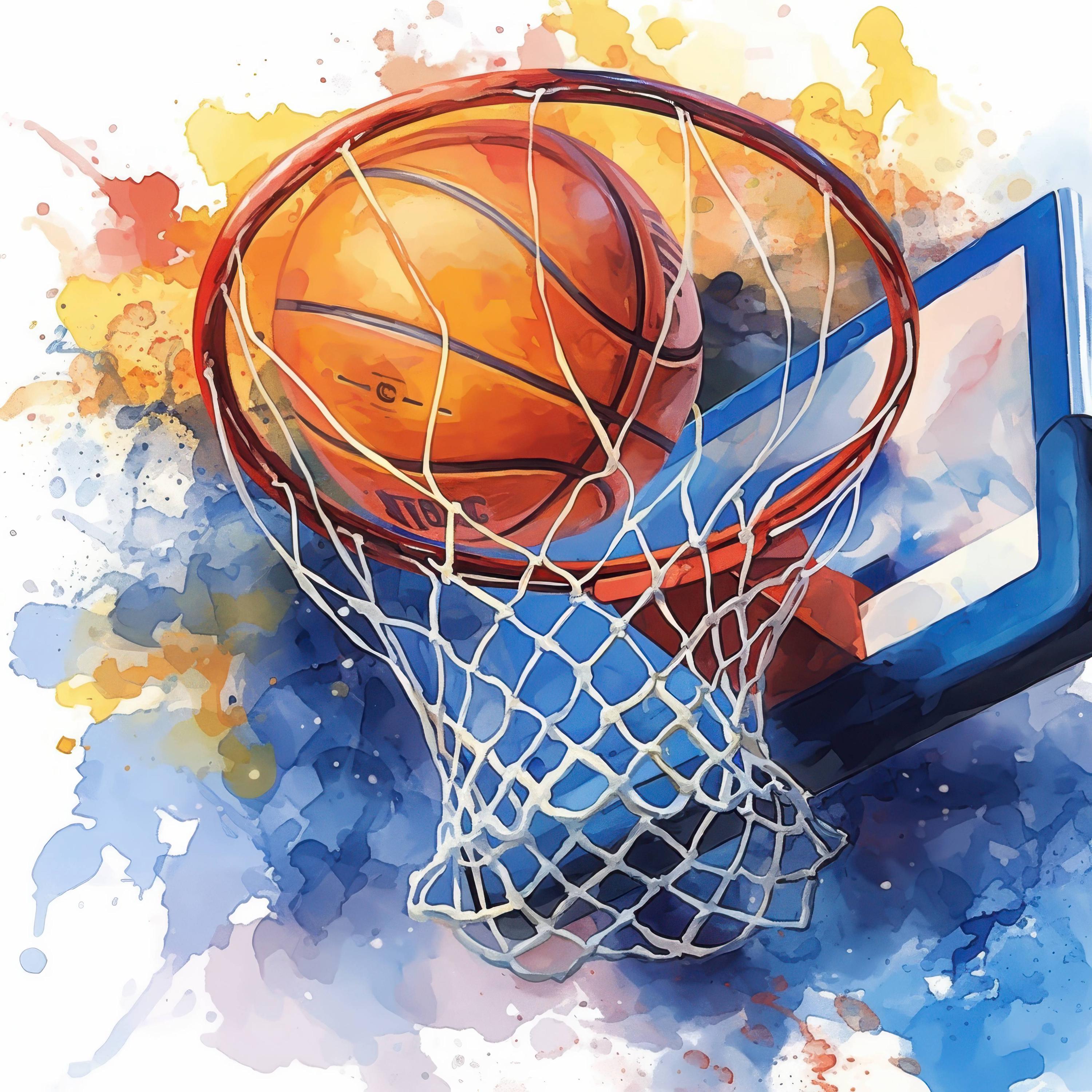 10 Basketball Clipart Bundle, Watercolor Sports Ball Illustration ...