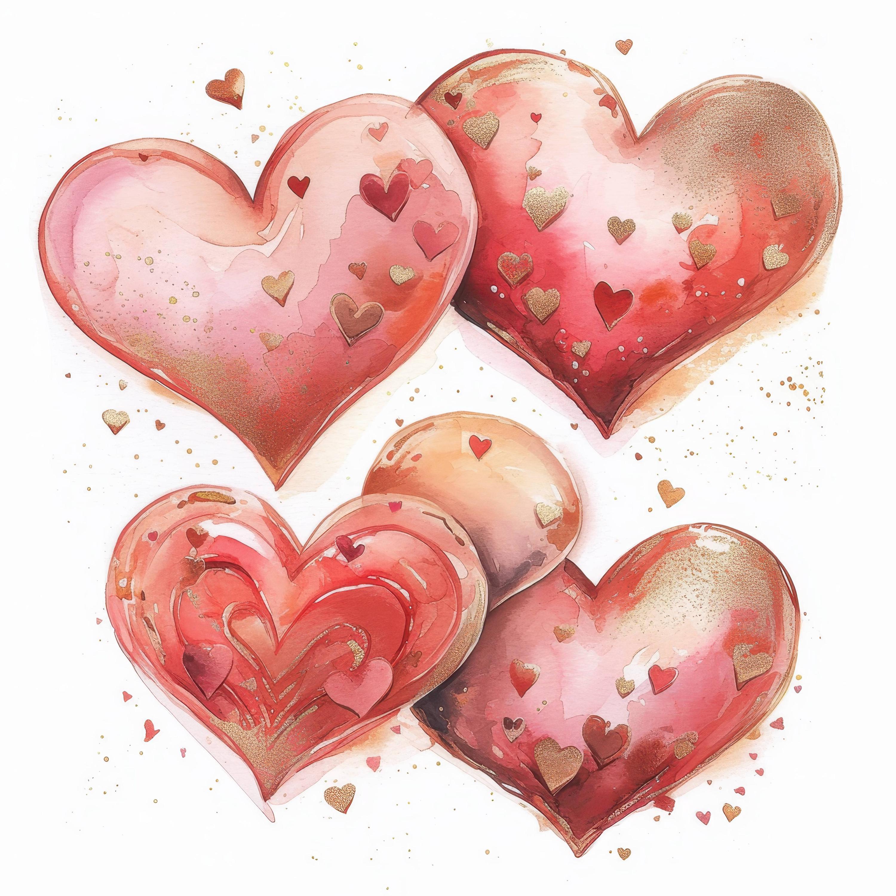 11 Valentine Heart Clipart Bundle, Cute Love Shape Illustration
