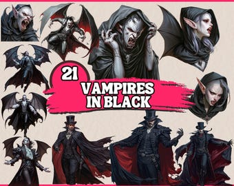 21 PNG 黒い吸血鬼のクリップアート、ダーク ファンタジーの吸血鬼、ハロウィーンの吸血鬼のデザイン、商用吸血鬼バンドル、吸血鬼のクリップアート、イラスト