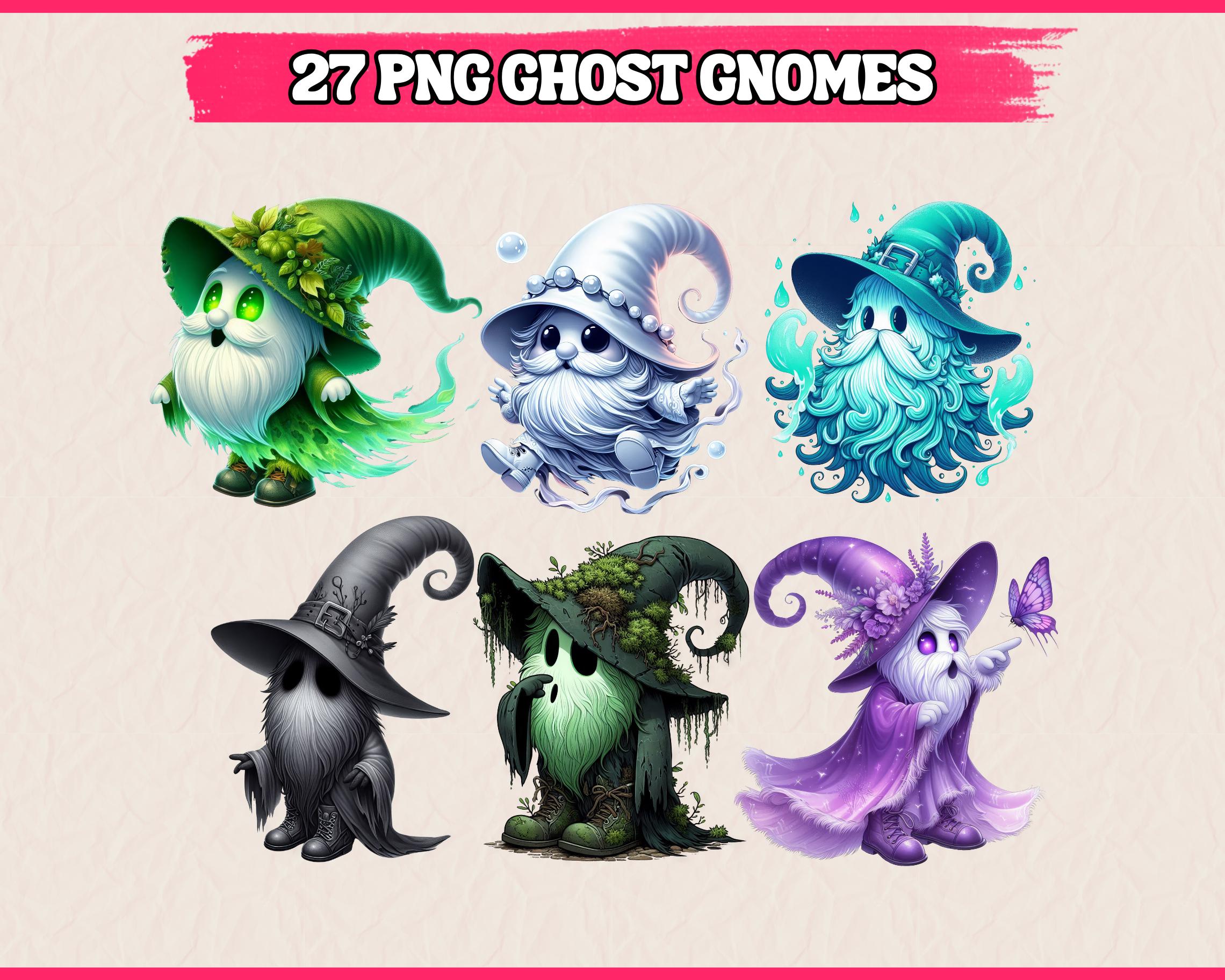 27 PNG Ghost Gnomes Clipart, Cute Gnomes, Spectre Gnome, Gnome Bundle ...