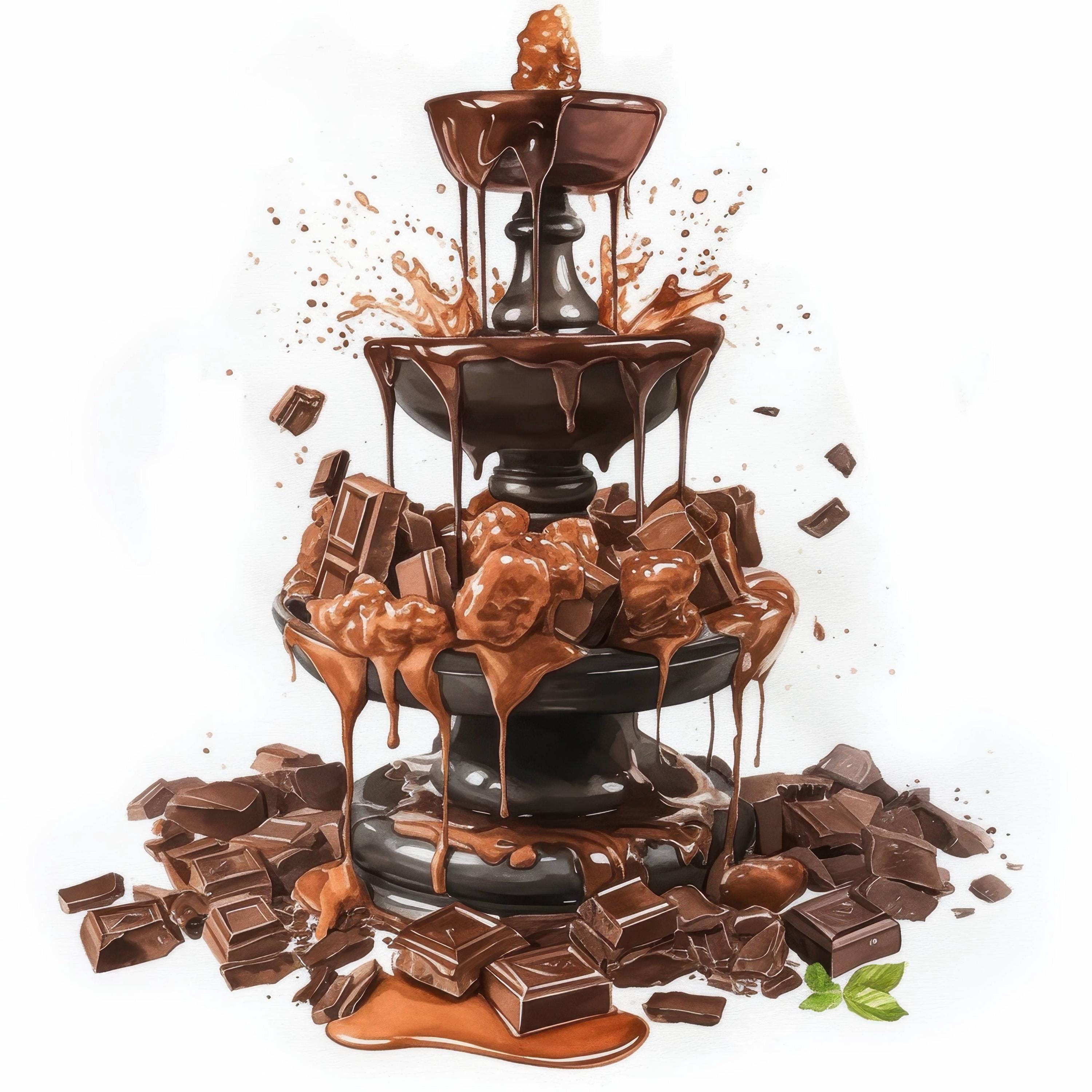 15 Chocolate Fountain Clipart Bundle, Sweet Dessert Illustration ...