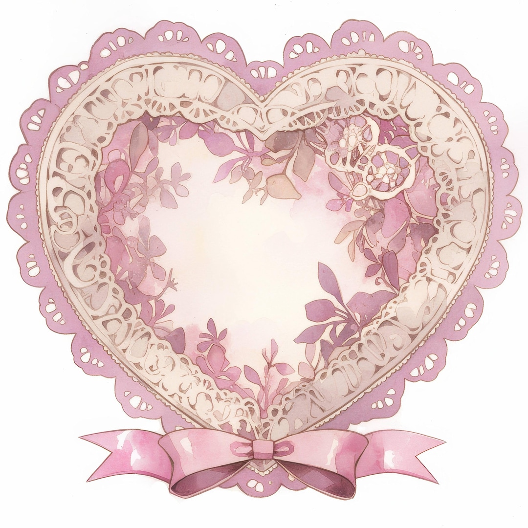 12 Shabby Chic Heart Clipart Bundle, Romantic Vintage Decoration ...
