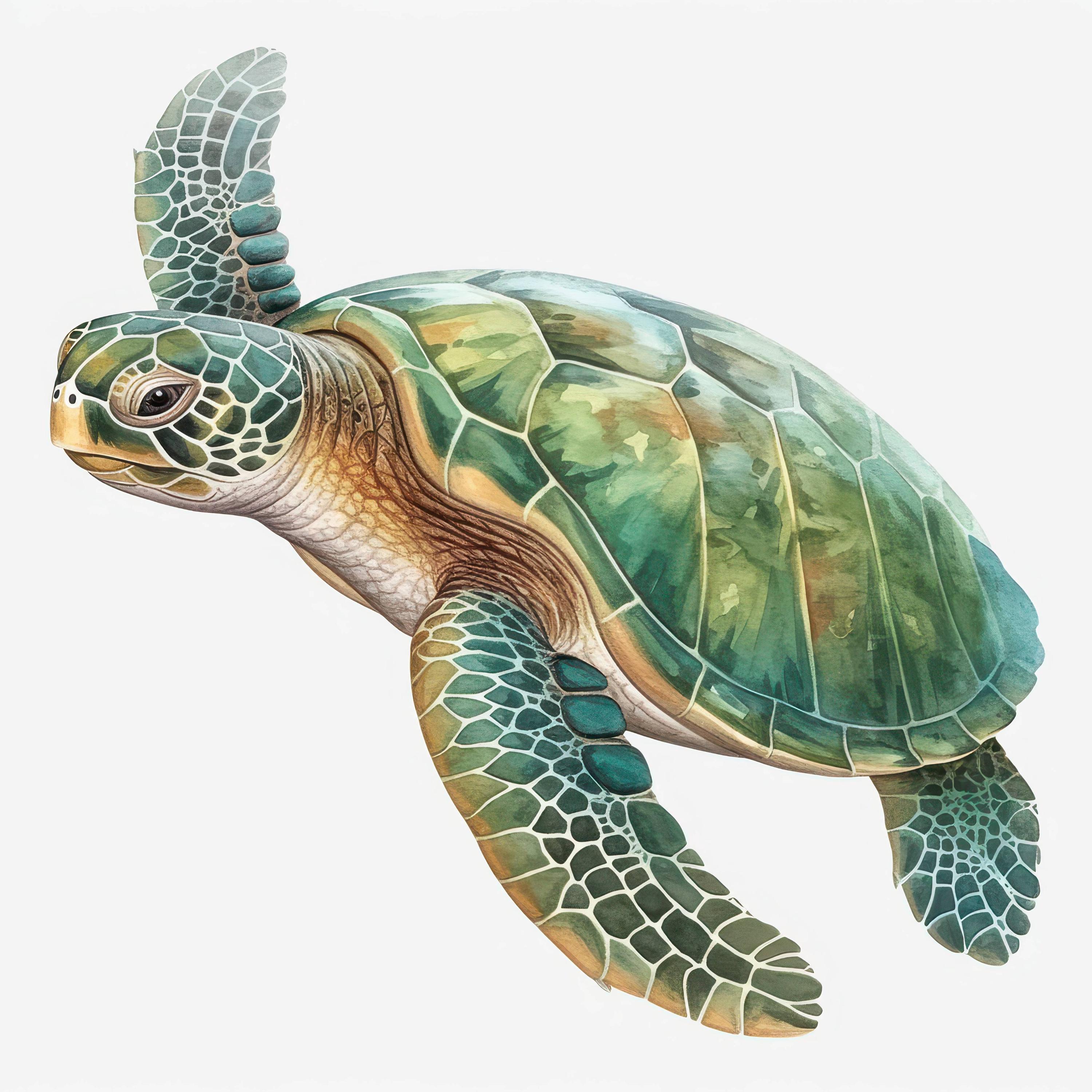 11種類のカメのクリップアートセット、ウミガメのイラスト、印刷可能な