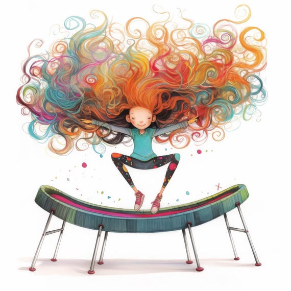 Quirky Trampoline Clip Art 10 High Res Watercolor Jpgs Junk